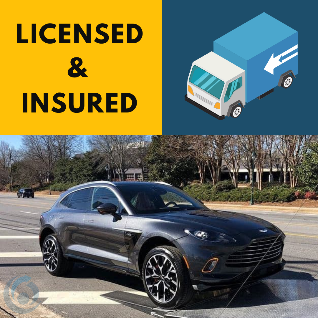 Licensed and insured. Bentley being prepared for shipping